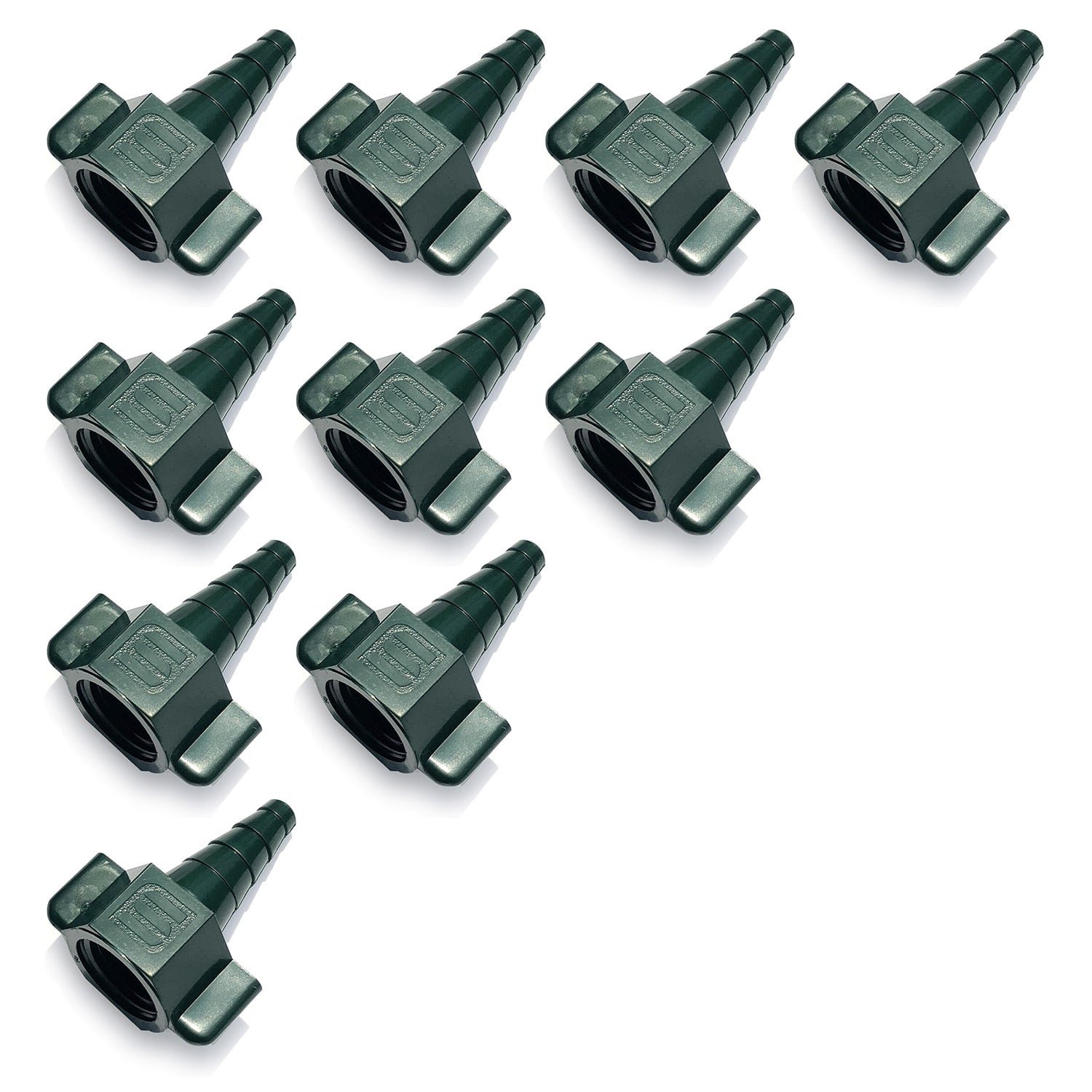 10 pack of green  nut stem oxygen Christmas tree adapters 