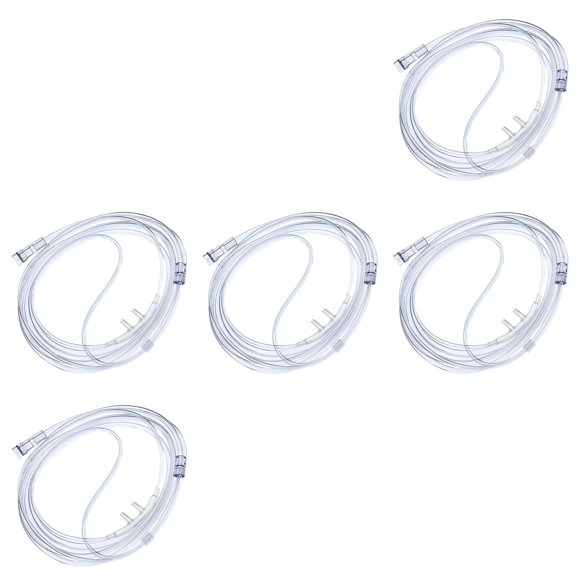 five pack of 7 foot softech nasal cannulas