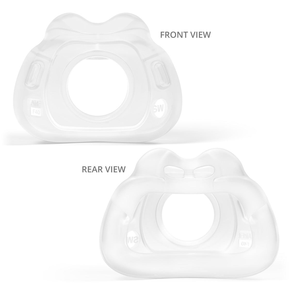 airfit f40 cpap mask cushion front rear view