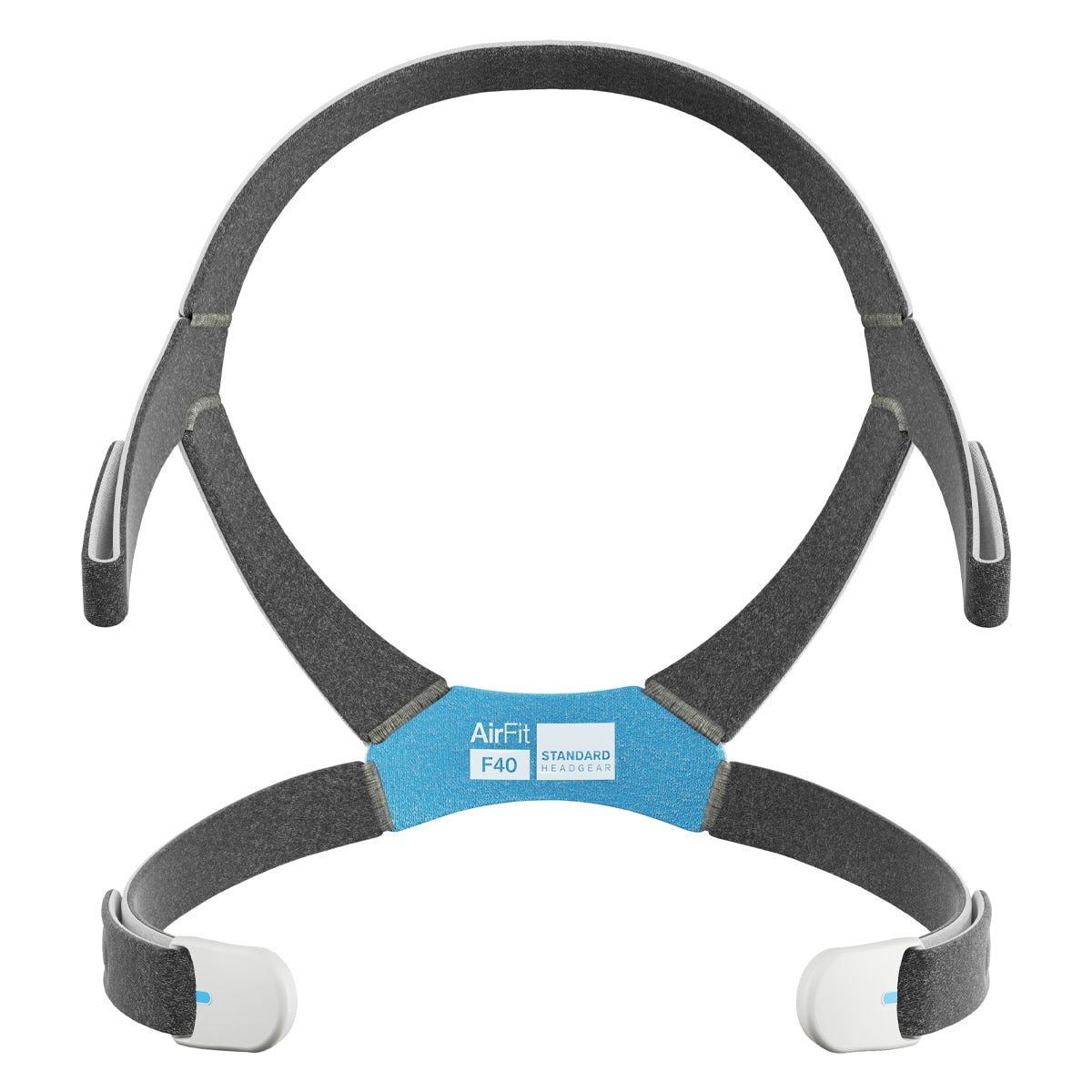 Headgear for AirFit F40 Series Full Face CPAP Masks, featuring magnetic clips and adjustment points.