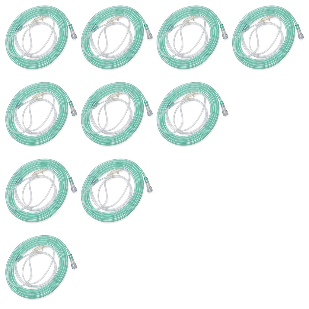 10 pack Airlife Comfort Soft Plus Nasal Cannulas with green tubing 