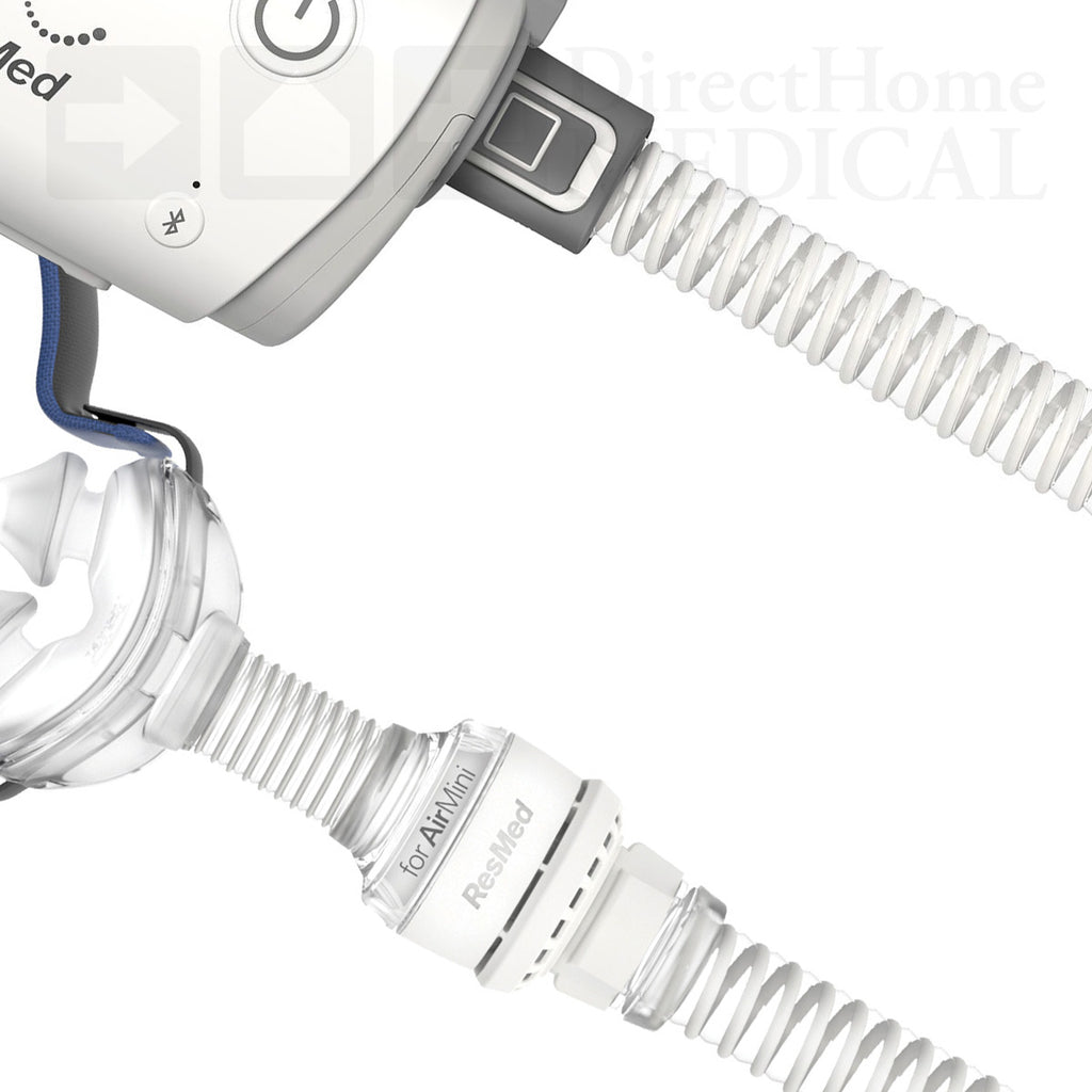 airmini cpap tubing in use detail view