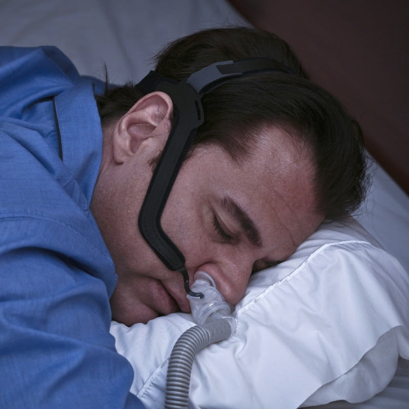 aloha nasal pillows cpap mask in use