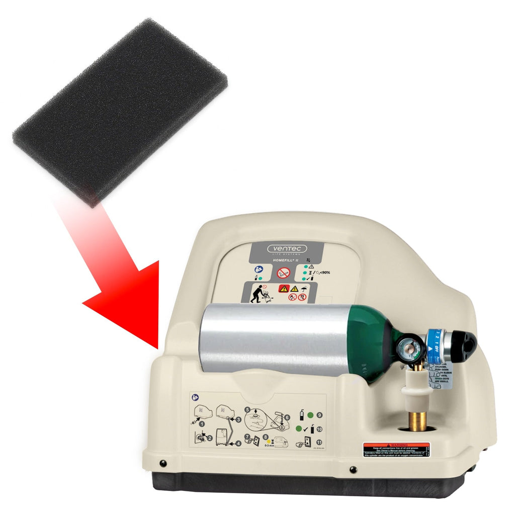 Foam Cabinet Filter for Invacare, React & Ventec HomeFill Oxygen Compressor Systems