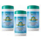 Three containers of Citrus II CPAP Mask Wipes on a white background