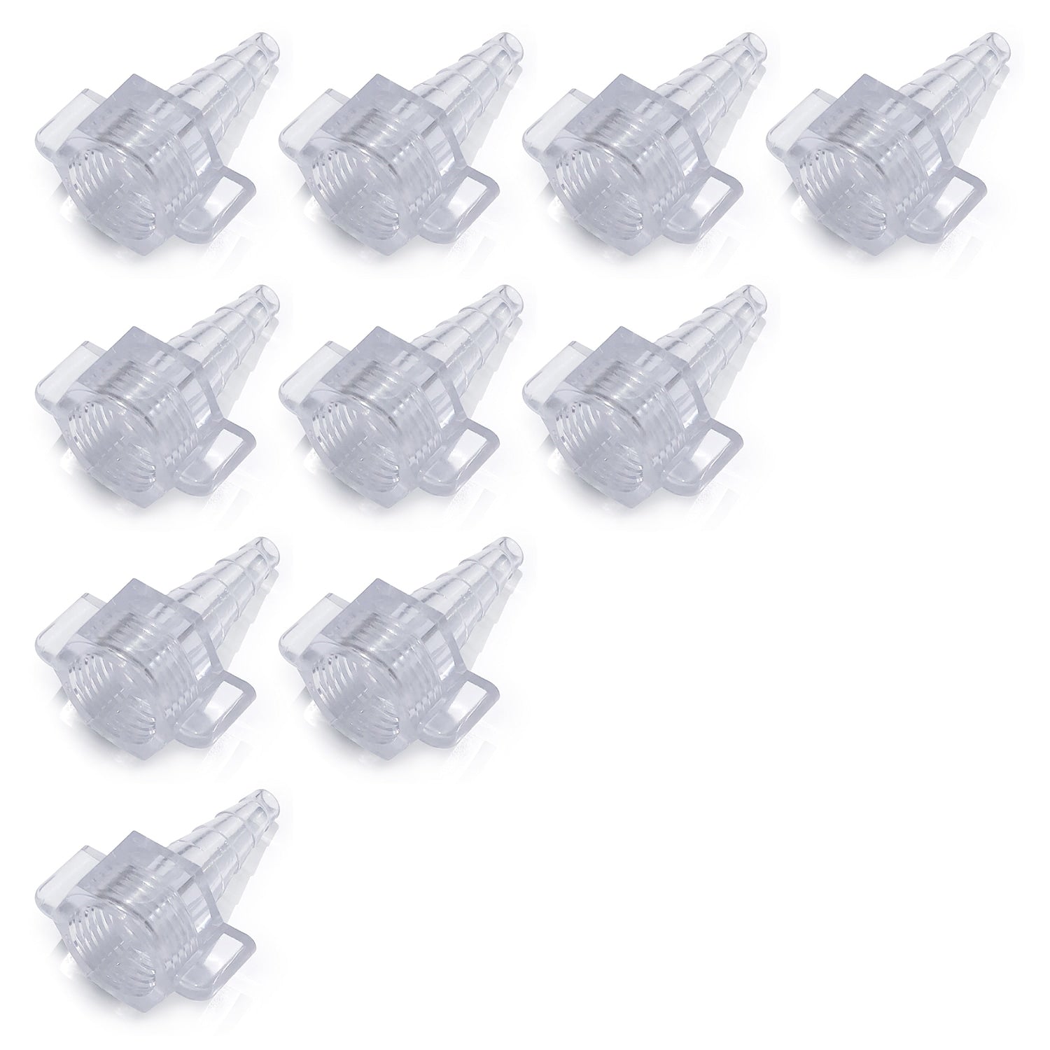 10 pack of Clear nipple nut stem oxygen Christmas tree adapters 