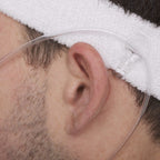 clear o2 ear buddies cannula clips in use