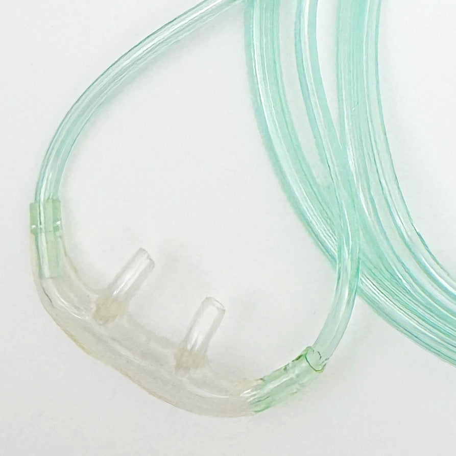Extra Soft Cozy HIGH FLOW Nasal Cannula with 1 Foot Green Oxygen Supply Tubing