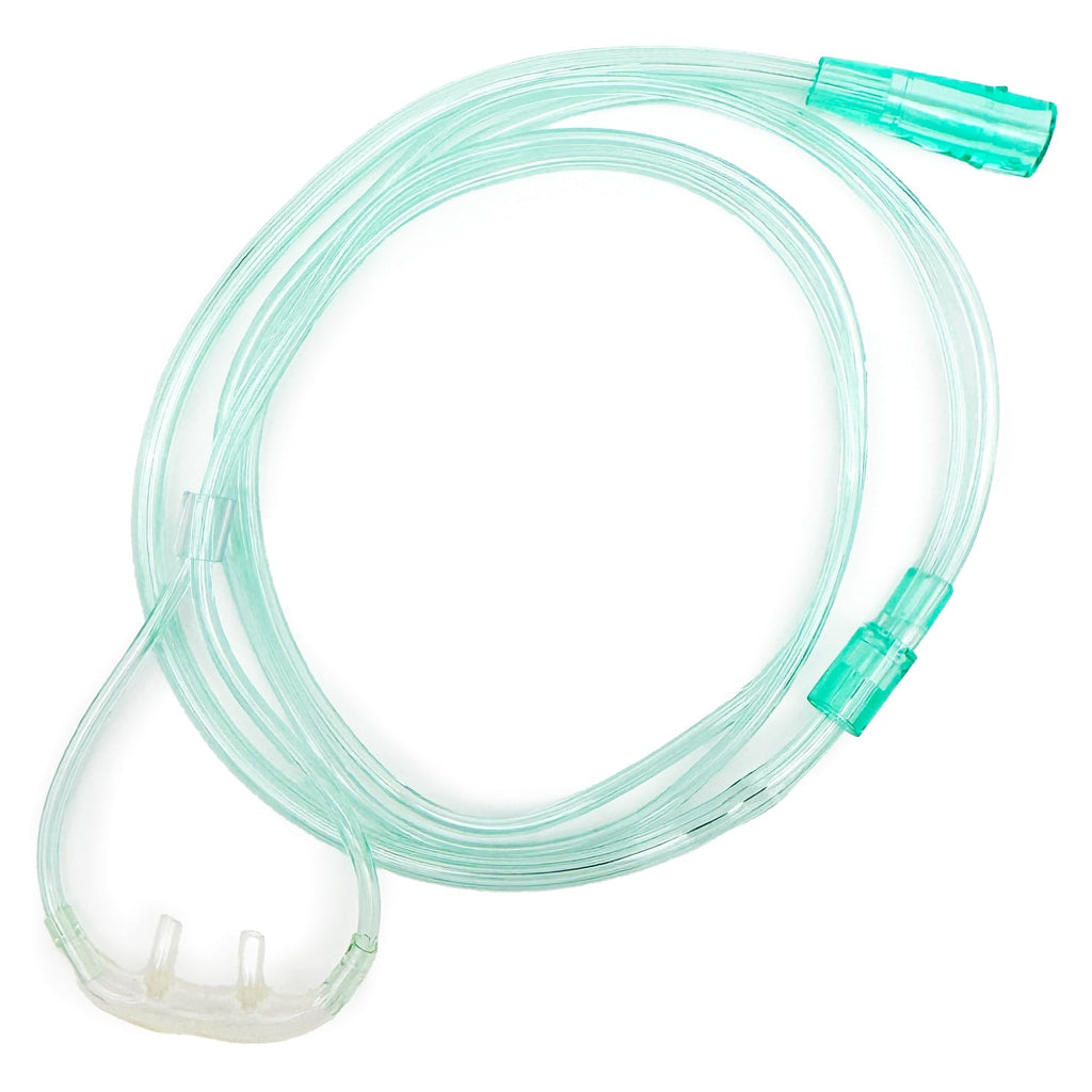 Extra Soft Cozy HIGH FLOW Nasal Cannula with 1 Foot Green Oxygen Supply Tubing
