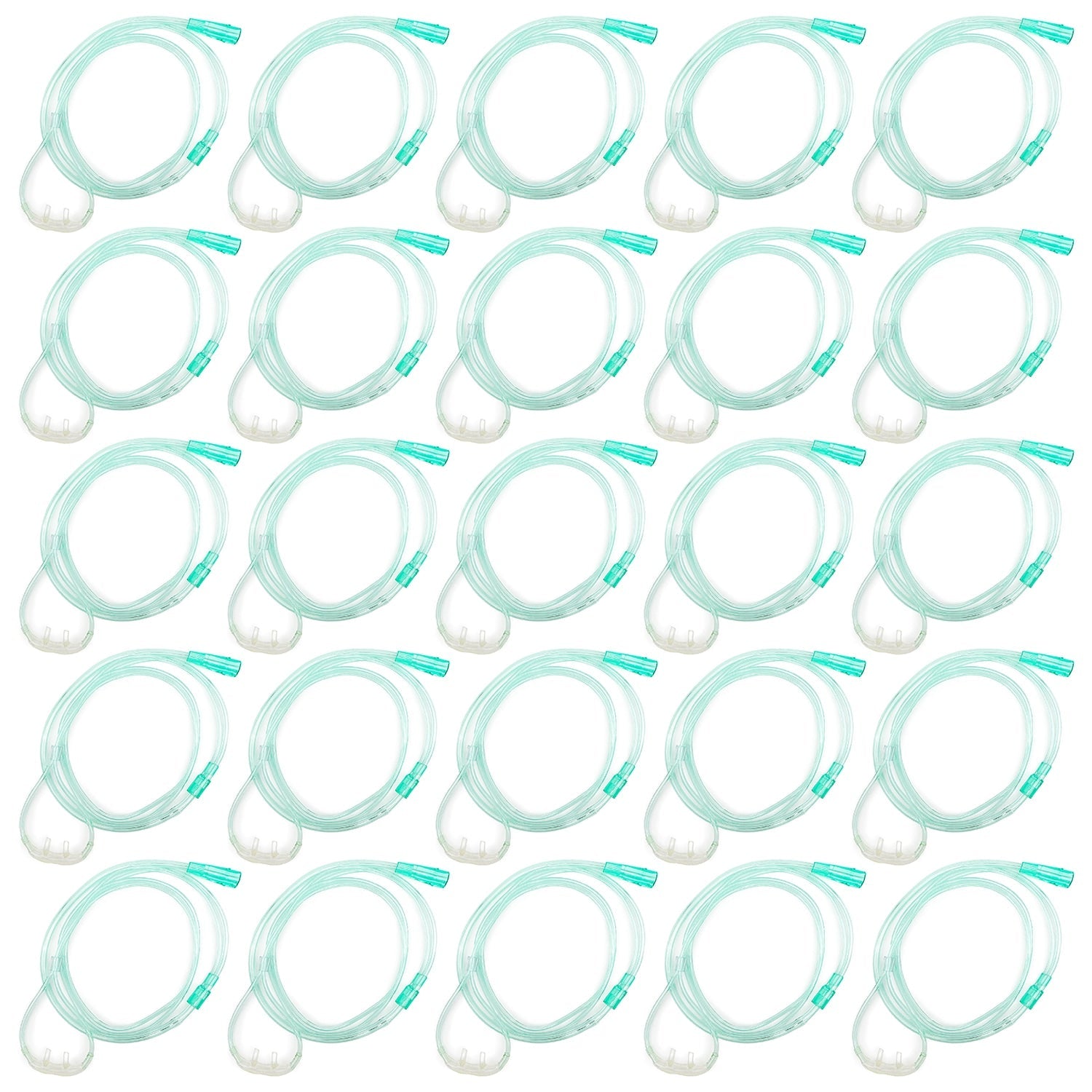 Extra Soft Cozy HIGH FLOW Nasal Cannula with 1 Foot Green Oxygen Supply Tubing