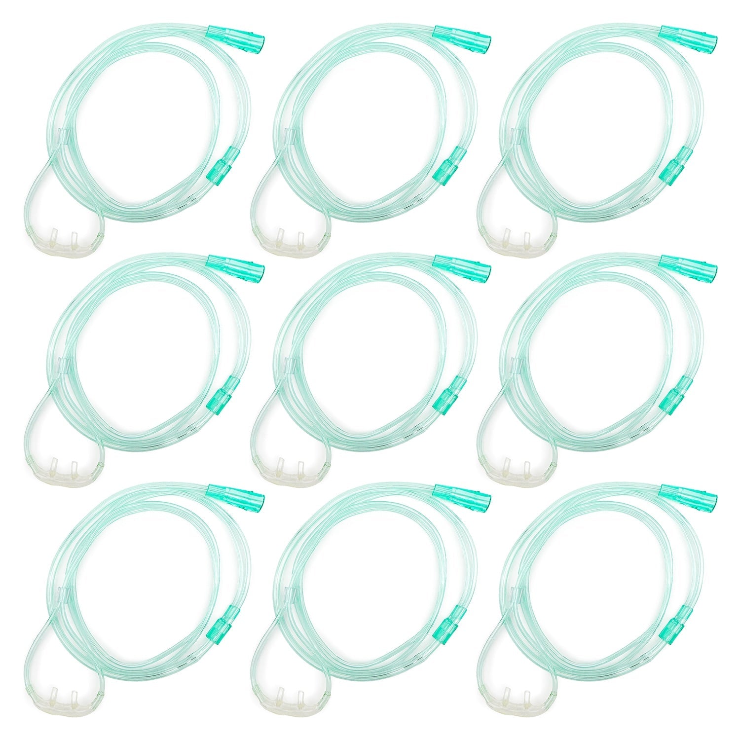 Extra Soft Cozy HIGH FLOW Nasal Cannula with 1 Foot Green Oxygen Supply Tubing