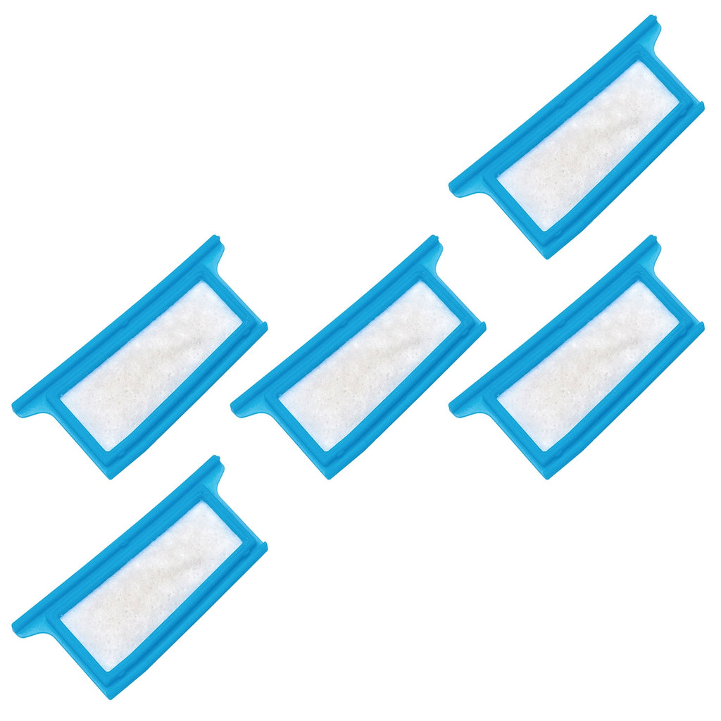 Five rectangular filters with blue frames on a white background