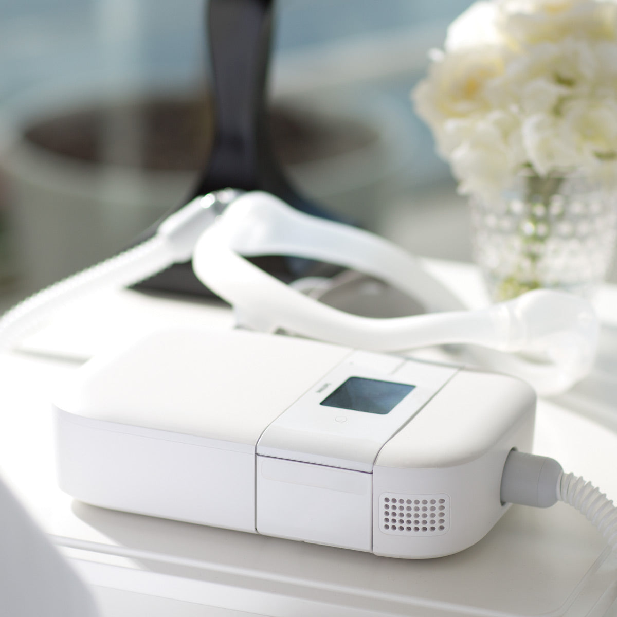 dreamstation go portable heated humidifier at home