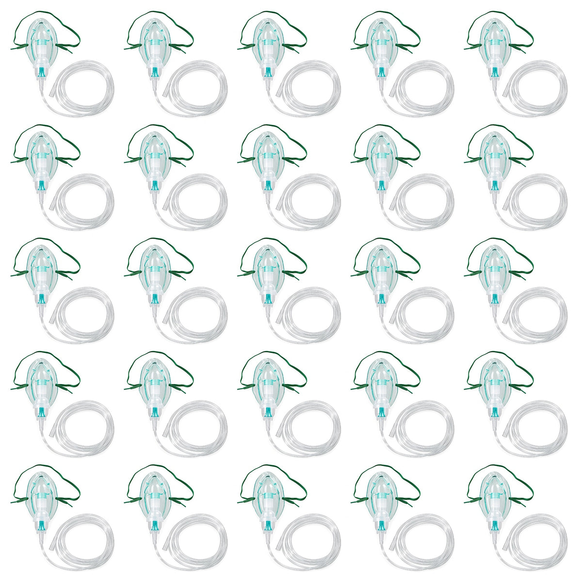 Twenty five pack of disposable nebulizer kits with adult masks