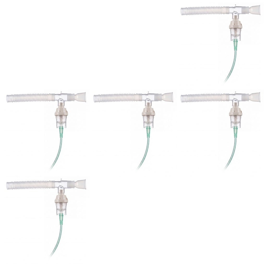 Five Pack of reusable nebulizers with T piece