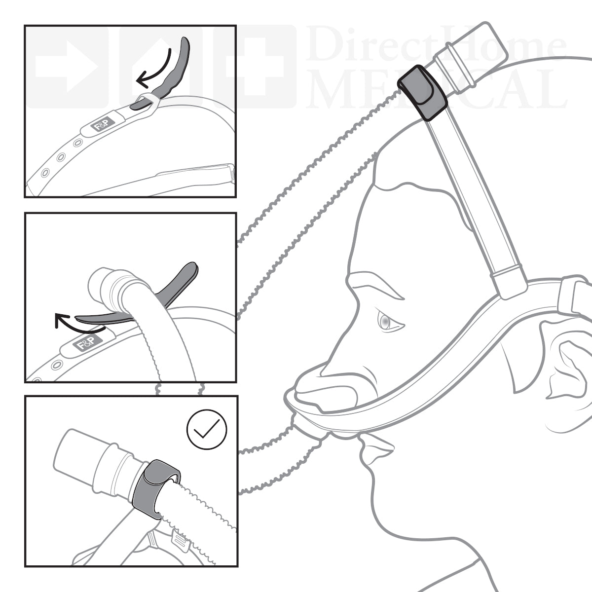 Tube Strap for F&P Evora Nasal CPAP Masks