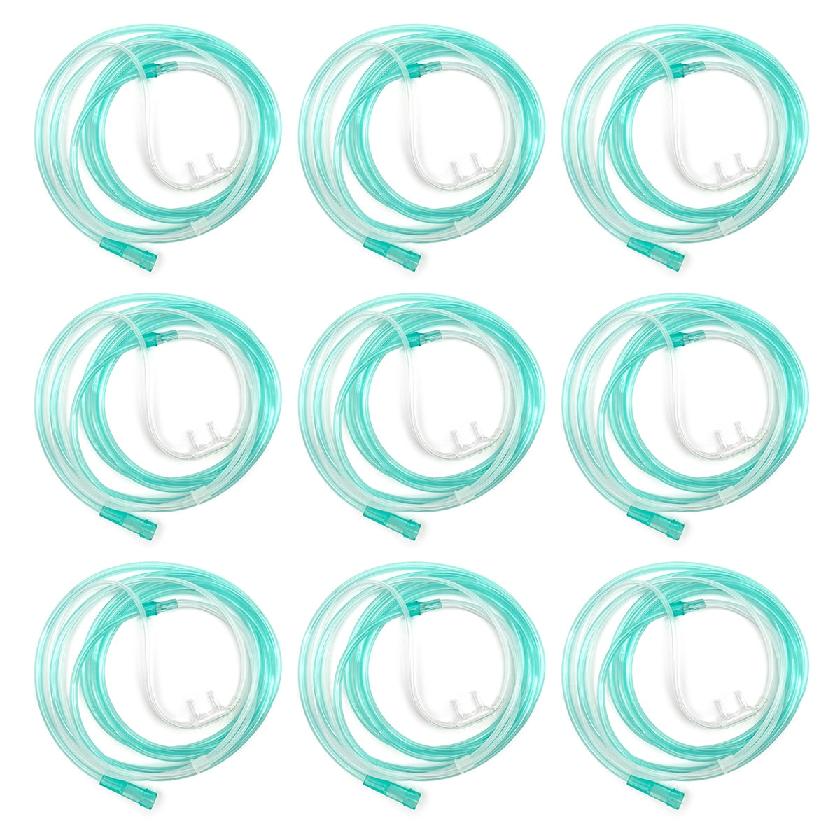 Extra Soft Cozy HIGH FLOW Nasal Cannula with 14 Foot Green Oxygen Supply Tubing