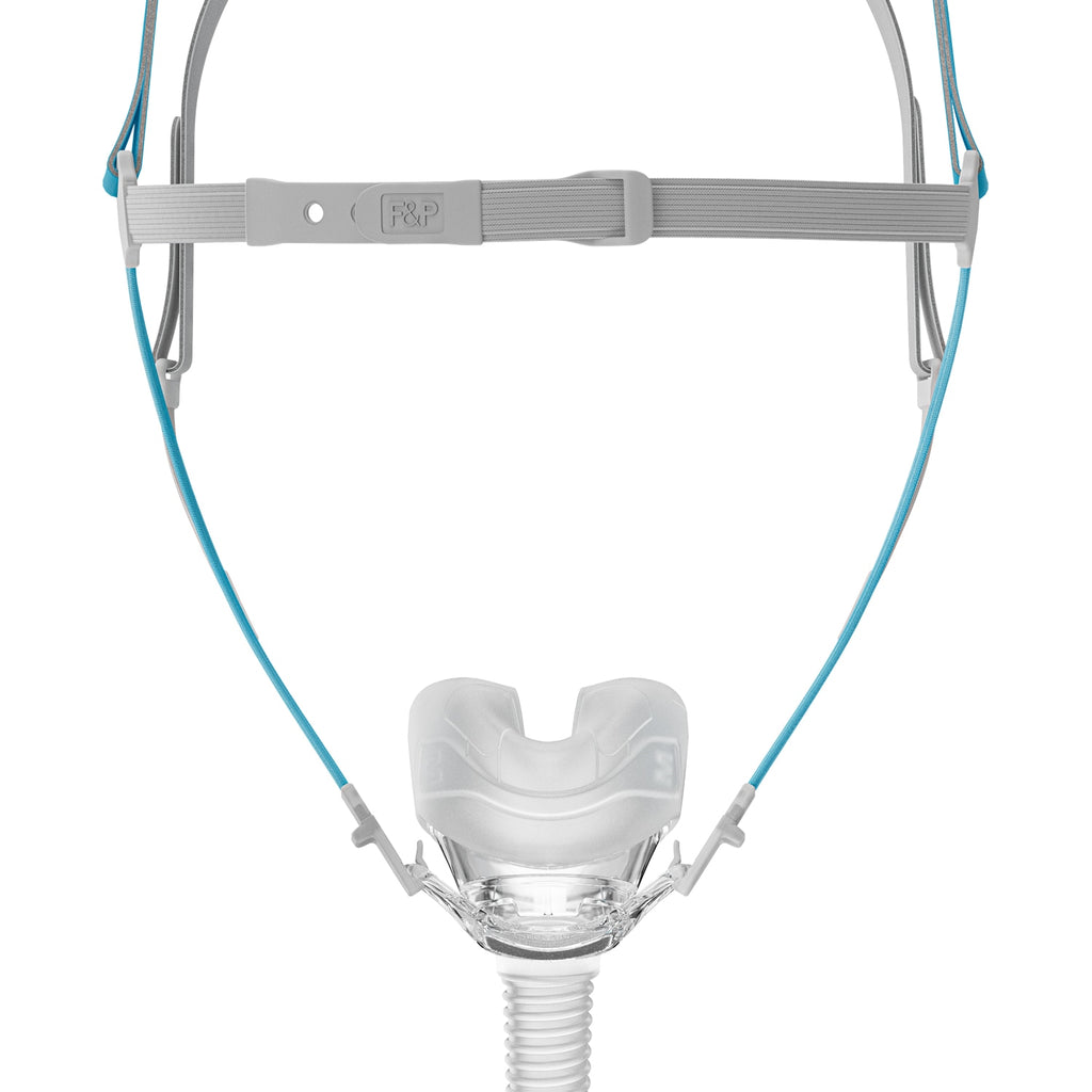 CPAP mask with headgear on a white background