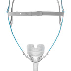 CPAP mask with headgear on a white background