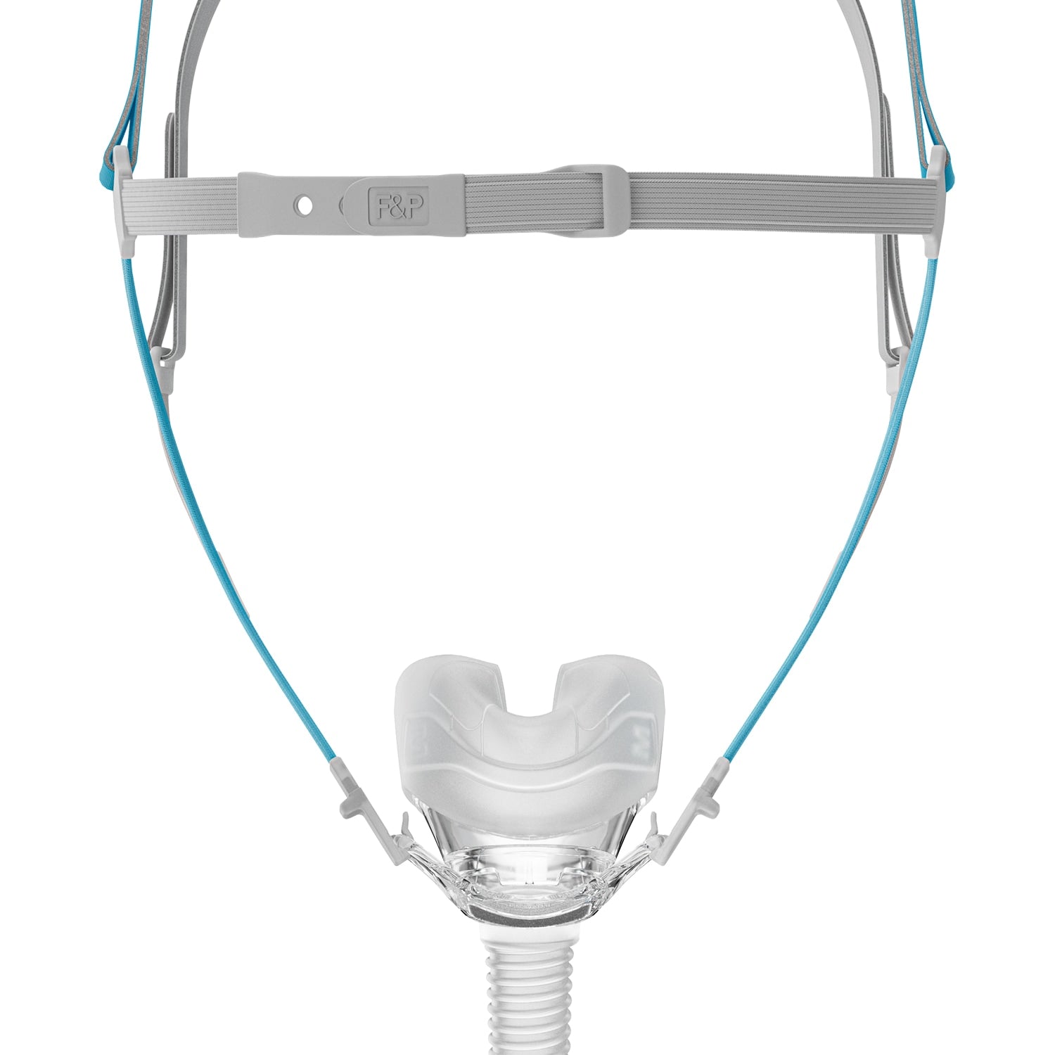 CPAP mask with headgear on a white background