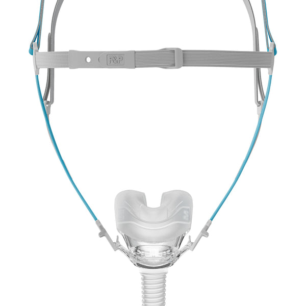 CPAP mask with headgear on a white background