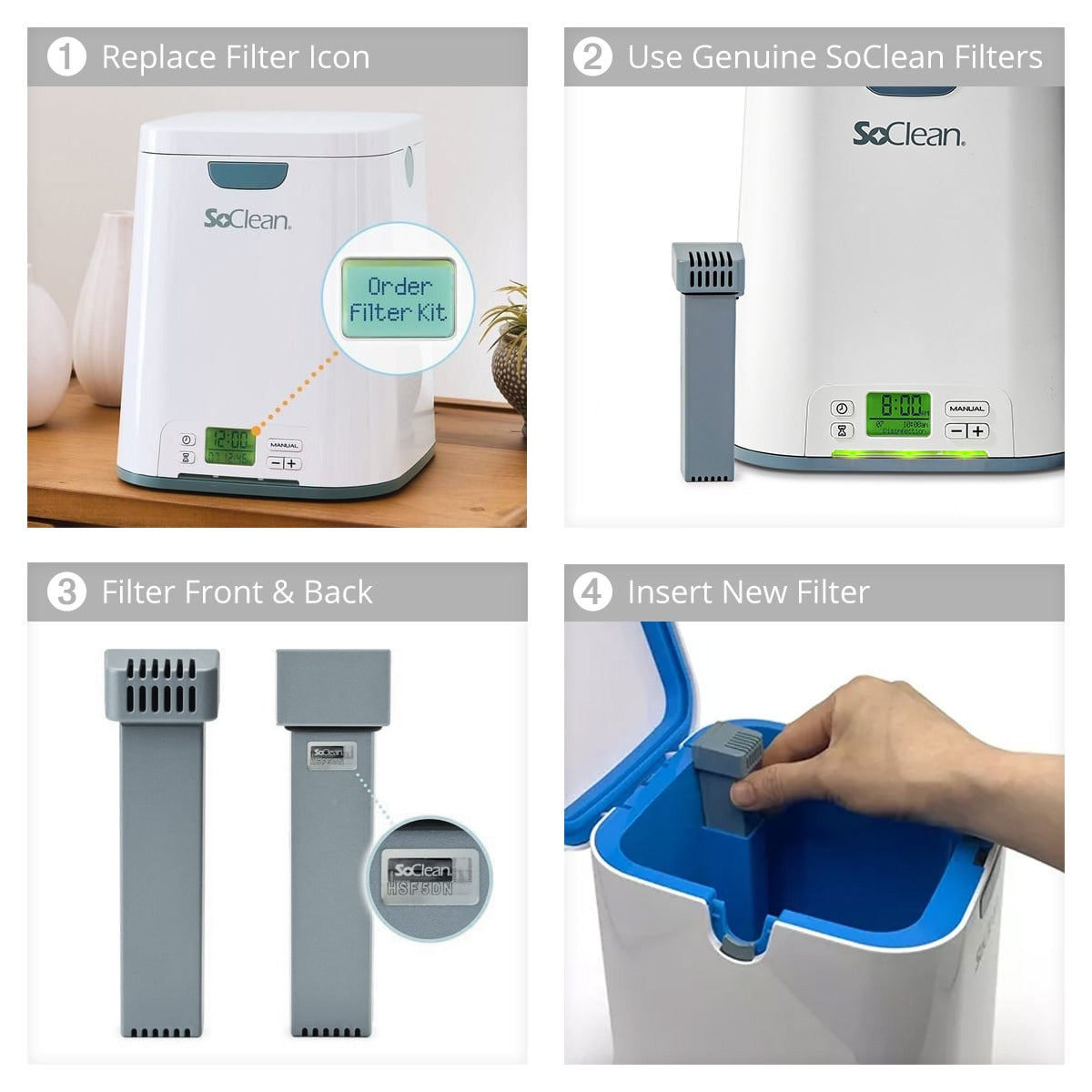 Filter for SoClean 2 & SoClean 2 Go CPAP Sanitizers (Includes Check Valve Free)