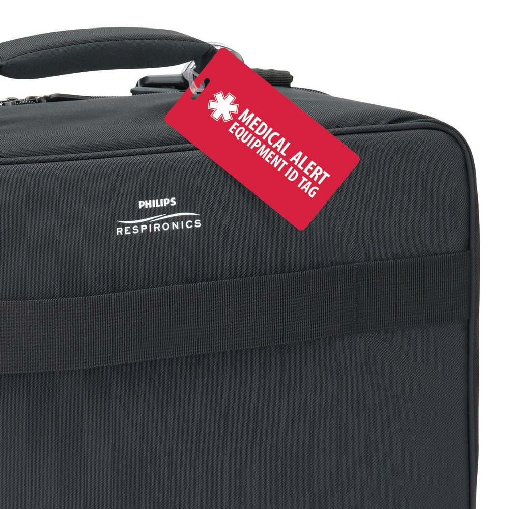 heavy duty cpap luggage tag in use