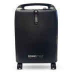 Black oxygen concentrator with 'HomeStyle' branding on a white background