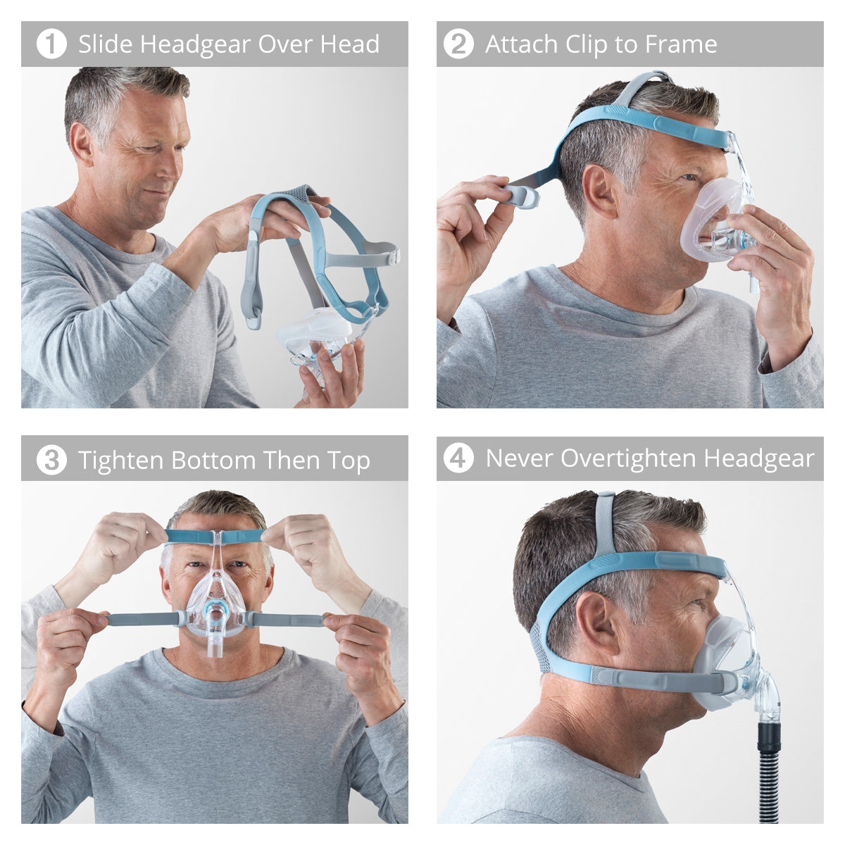 F&P Vitera Full Face CPAP Mask with Headgear – DirectHomeMedical