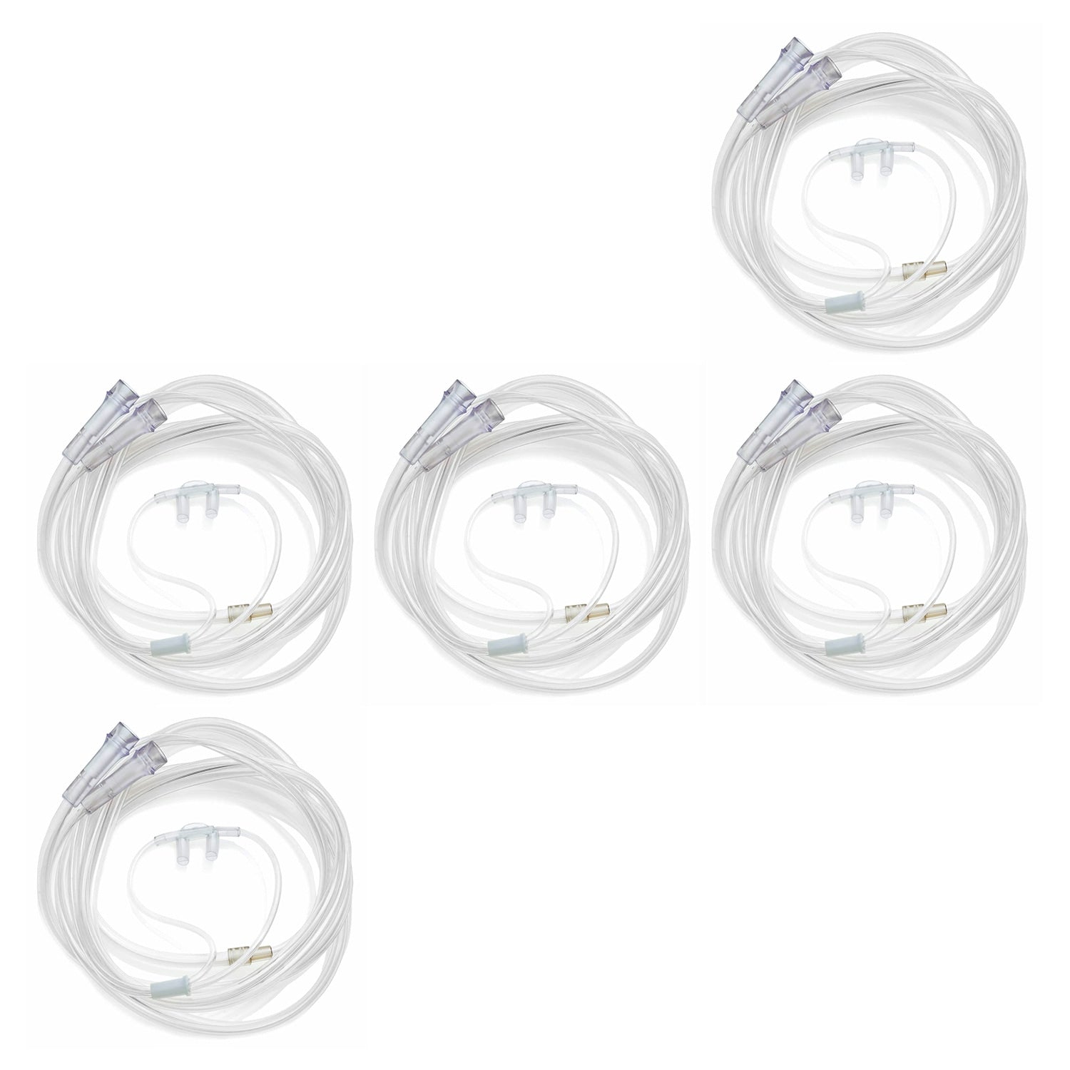 Oxygen Conserving Nasal Cannula with 5 Foot Dual Lumen Supply Tubes