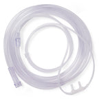 Clear plastic tubing coiled on a white background
