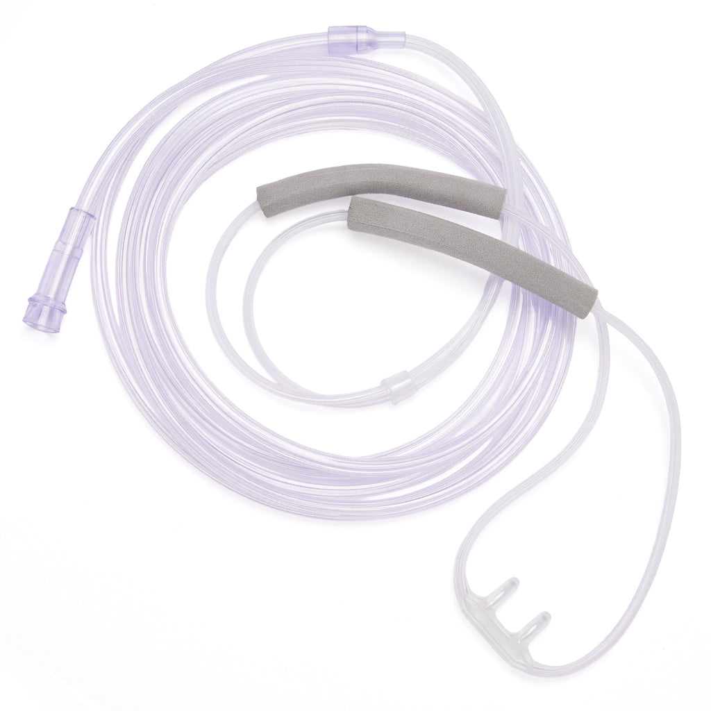 Hudson soft nasal cannula with foam ear wraps