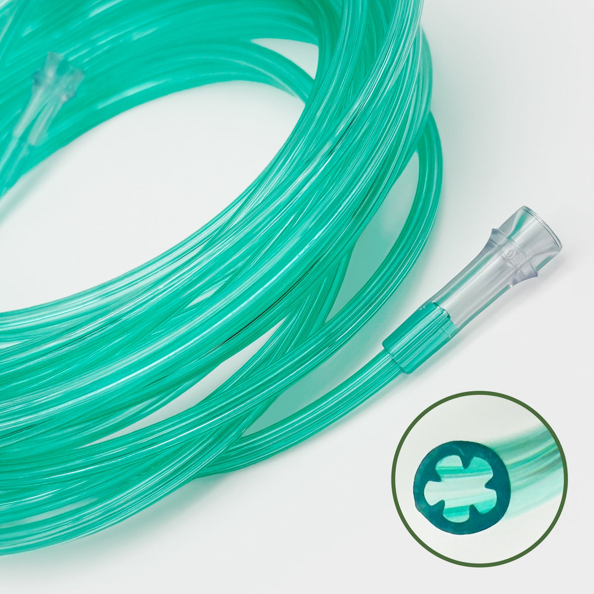 GREEN Star Lumen 5-Channel Oxygen Supply Tubing - 50 Foot