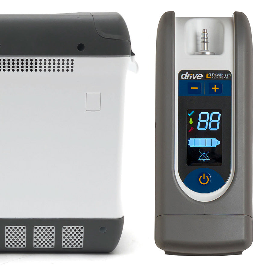 igo2 portable oxygen concentrator split view with screen