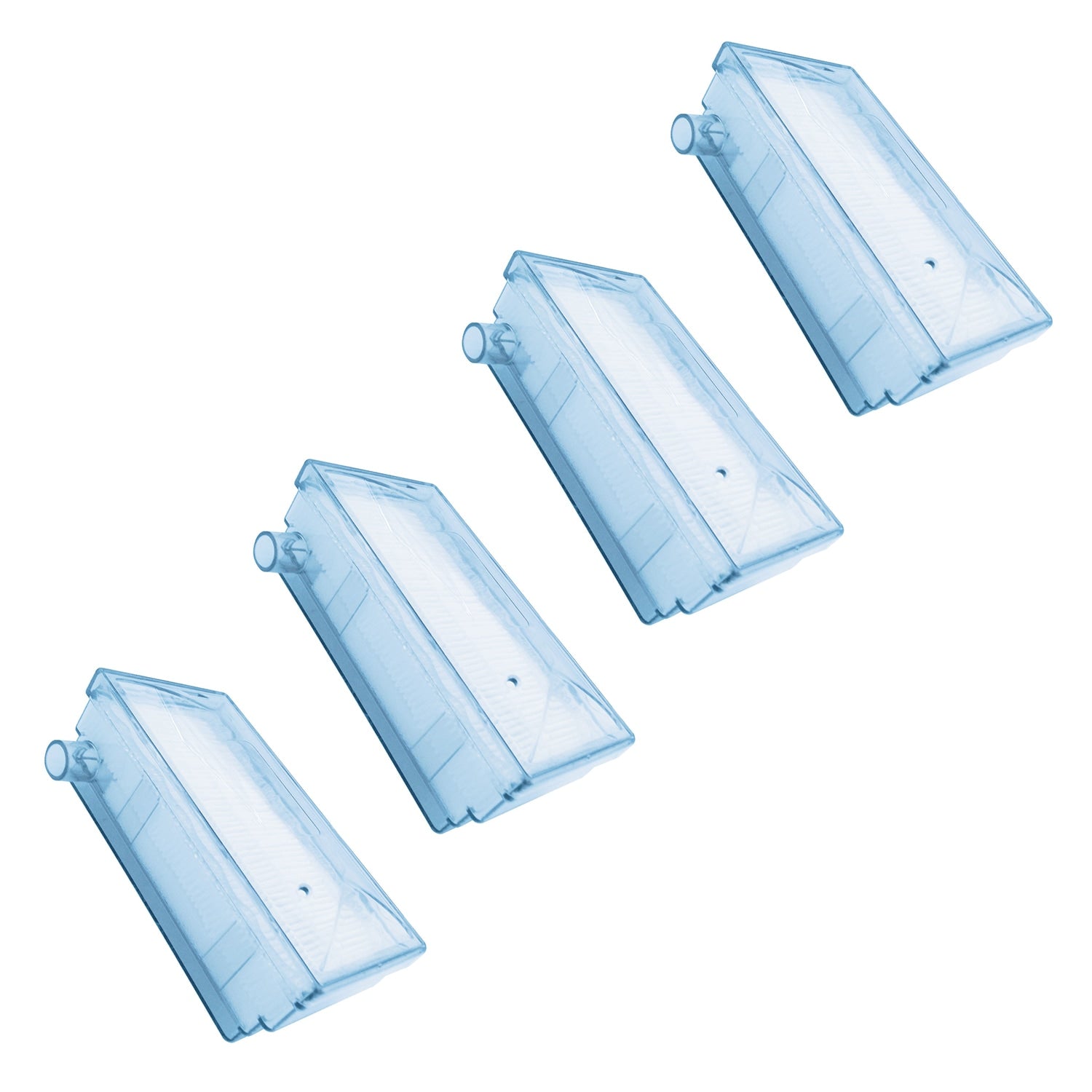 Four light blue translucent EverFlo Filters