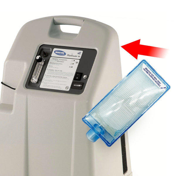 Medical device with a filter cartridge on a white background