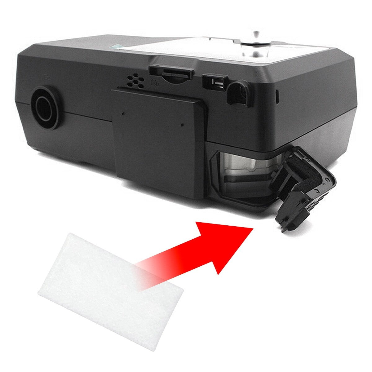 l1020 luna cpap machine fine filter placement