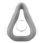 Gray silicone mask cushion on a white background