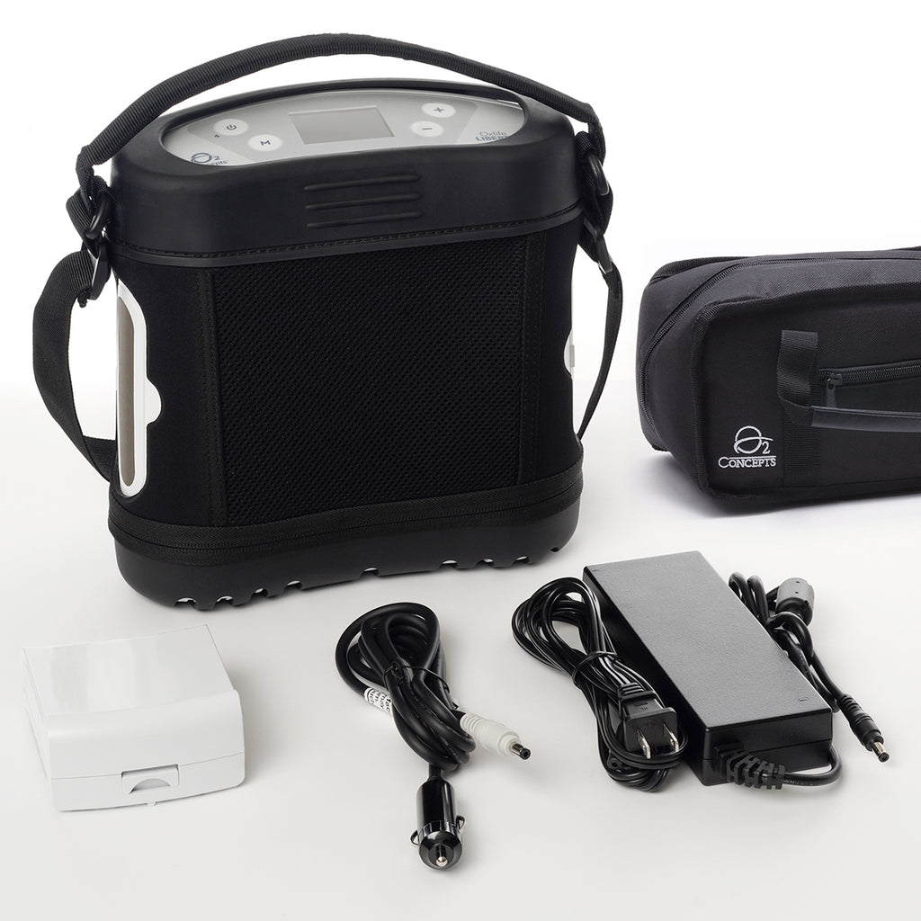 Liberty 2 Oxygen Concentrator with battery, AC/DC Power Adapter and bag