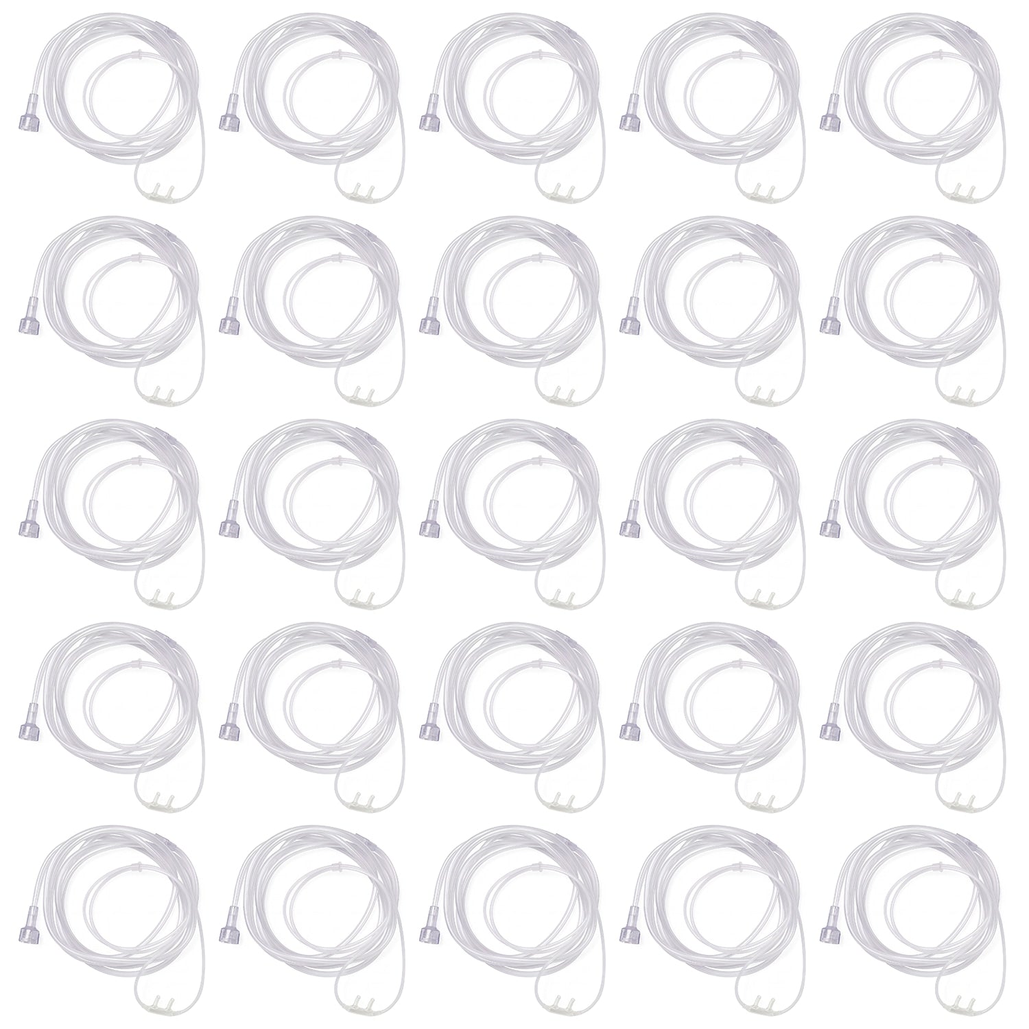 Soft Nasal Cannula with Universal Connector & 7 Foot Crush Resistant Oxygen Supply Tubing
