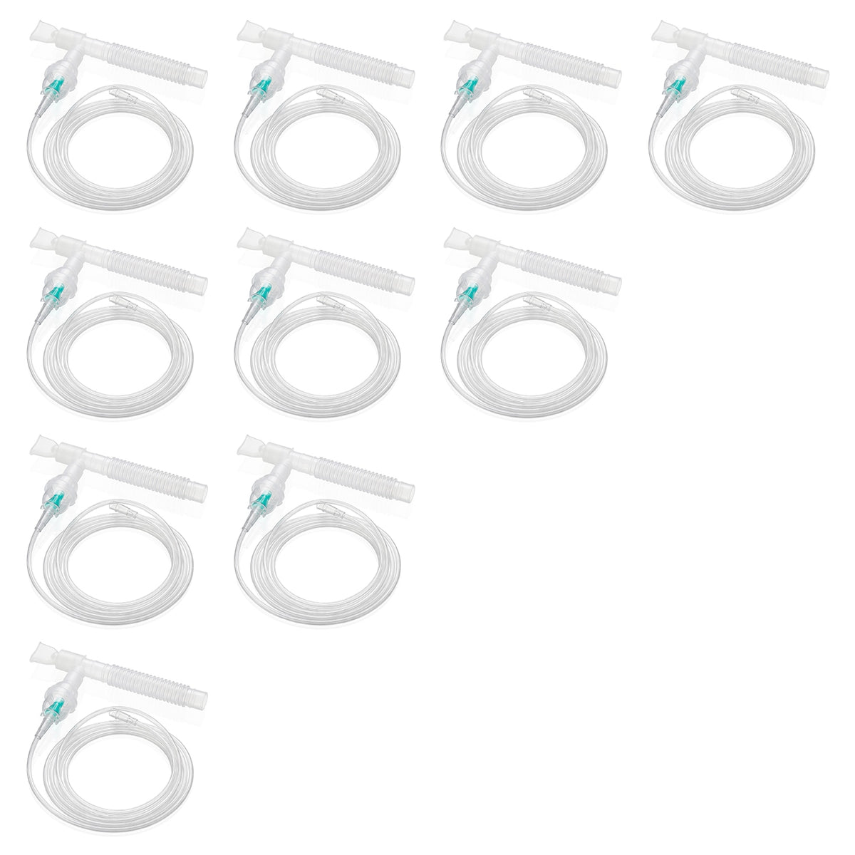 Ten Pack of reusable nebulizers with T piece