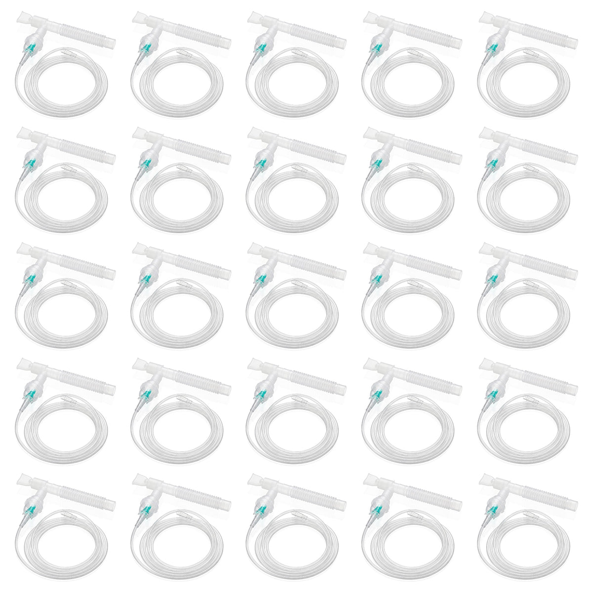 Twenty five Pack of reusable nebulizers with T piece