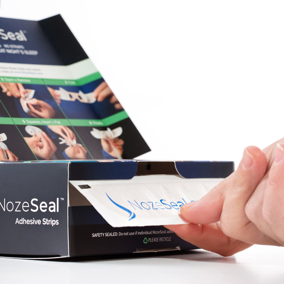 nozeseal adhesive strip box open with instructions
