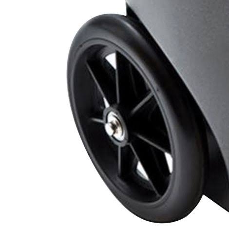 Close up of a wheel on an Oxlife Independence Concentrator 