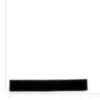Rectangular black filter on a white background with measurement scale