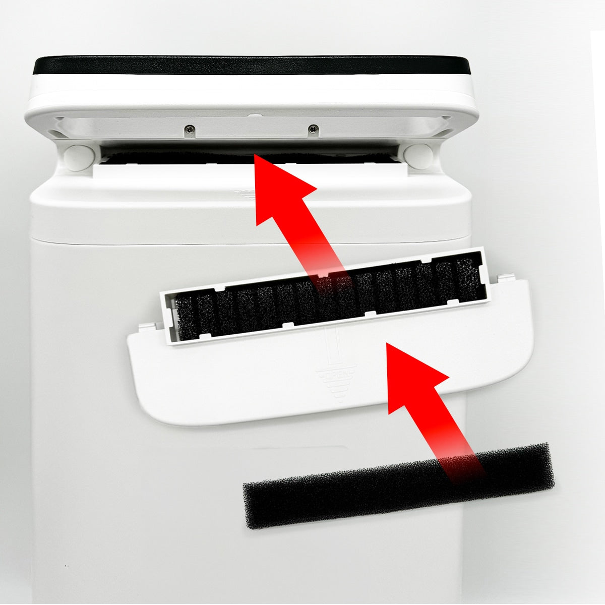 oxyhome foam filter placement