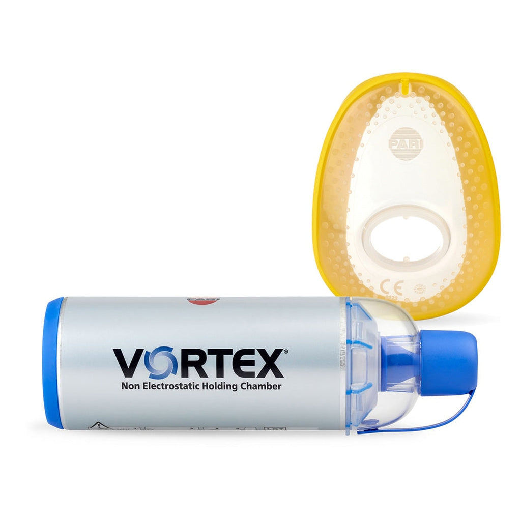 pari vortex valved holding chamber with medium pediatric mask