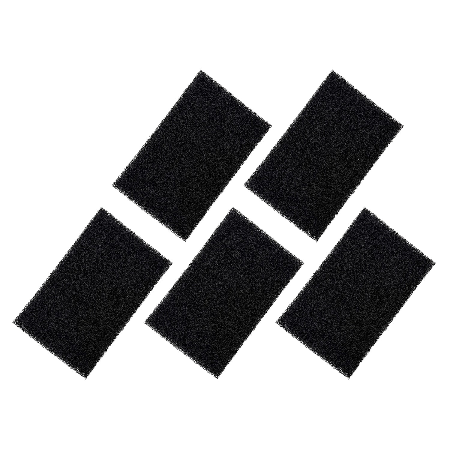 Five black rectangular filters on a white background
