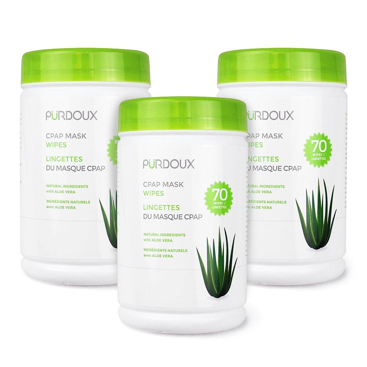 purdoux unscented cpap wipe canisters 3 pack