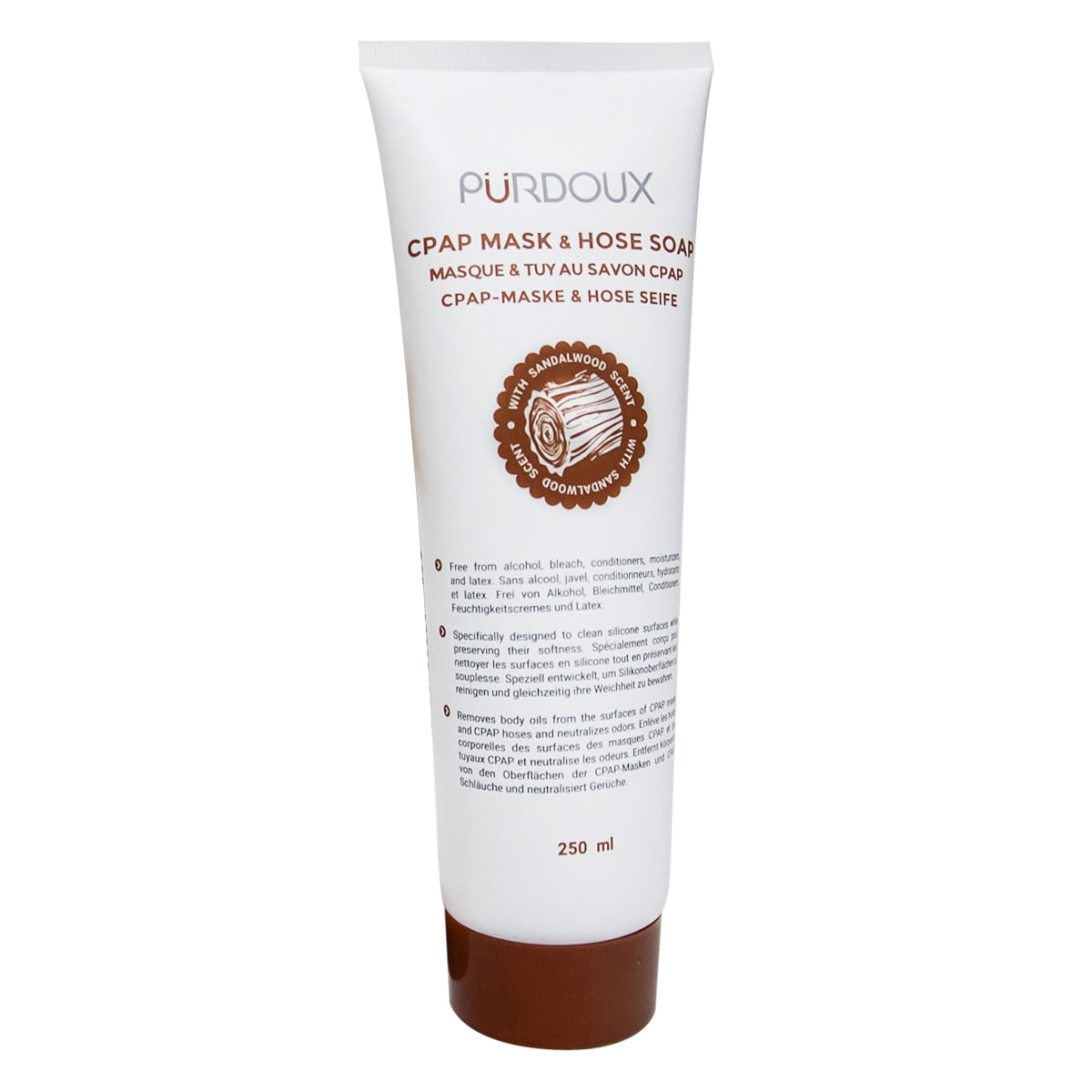 purdoux sandalwood naturally scented cpap mask and hose soap